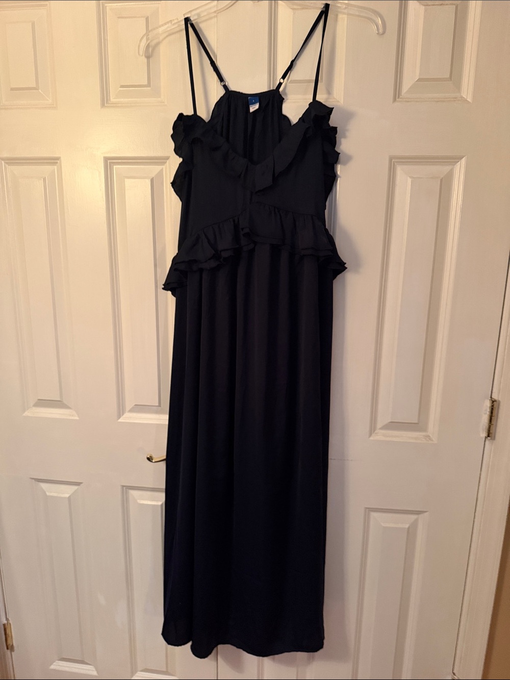 Old Navy Black Ruffle Spaghetti-Strap Maxi Dress